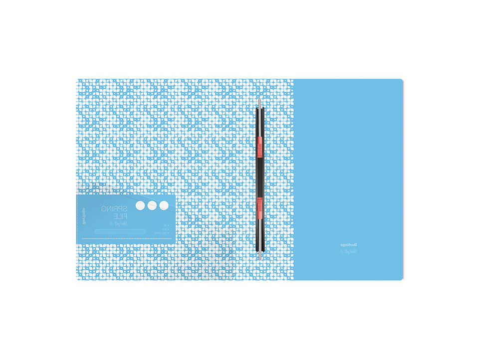 Папка с пружинным скоросшивателем Berlingo "Starlight S", 17мм, 600мкм, голубая, с внутр. карманом, с рисунком