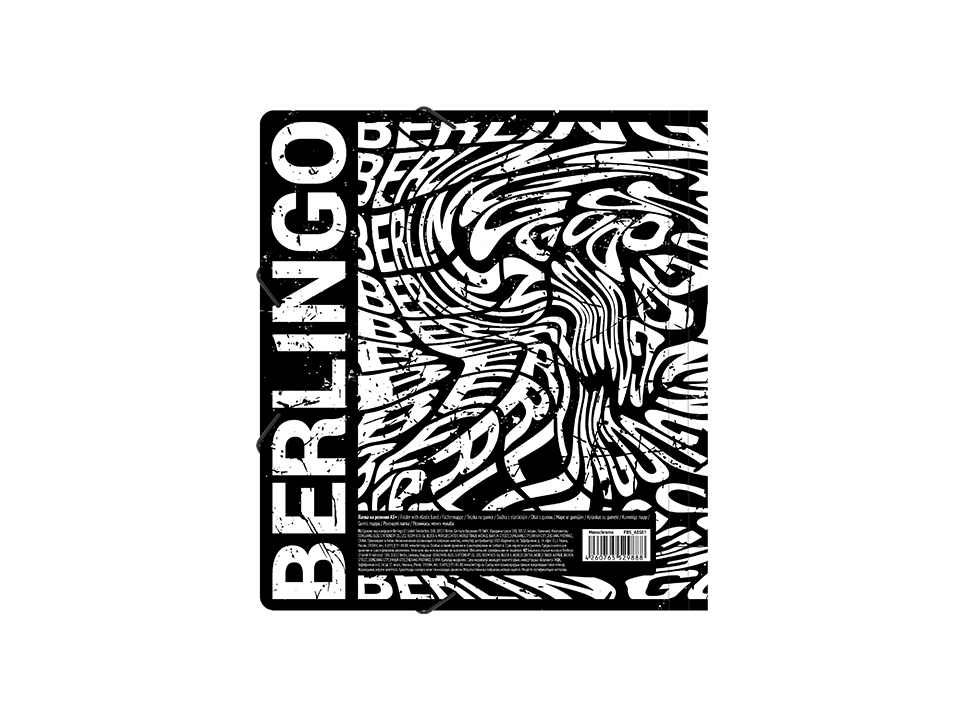 Папка для тетрадей на резинке Berlingo "Monochrome" А5+, 600мкм, с рисунком