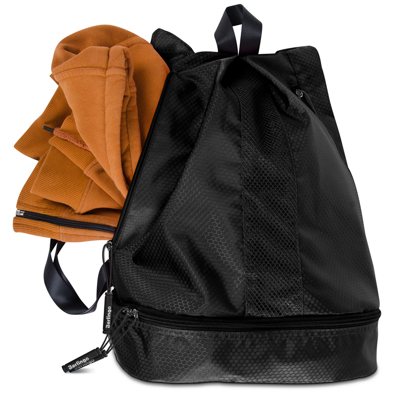 Мешок-сумка 1 отделение Berlingo "Classic black", 39*28*19см, 1 карман, отделение для обуви