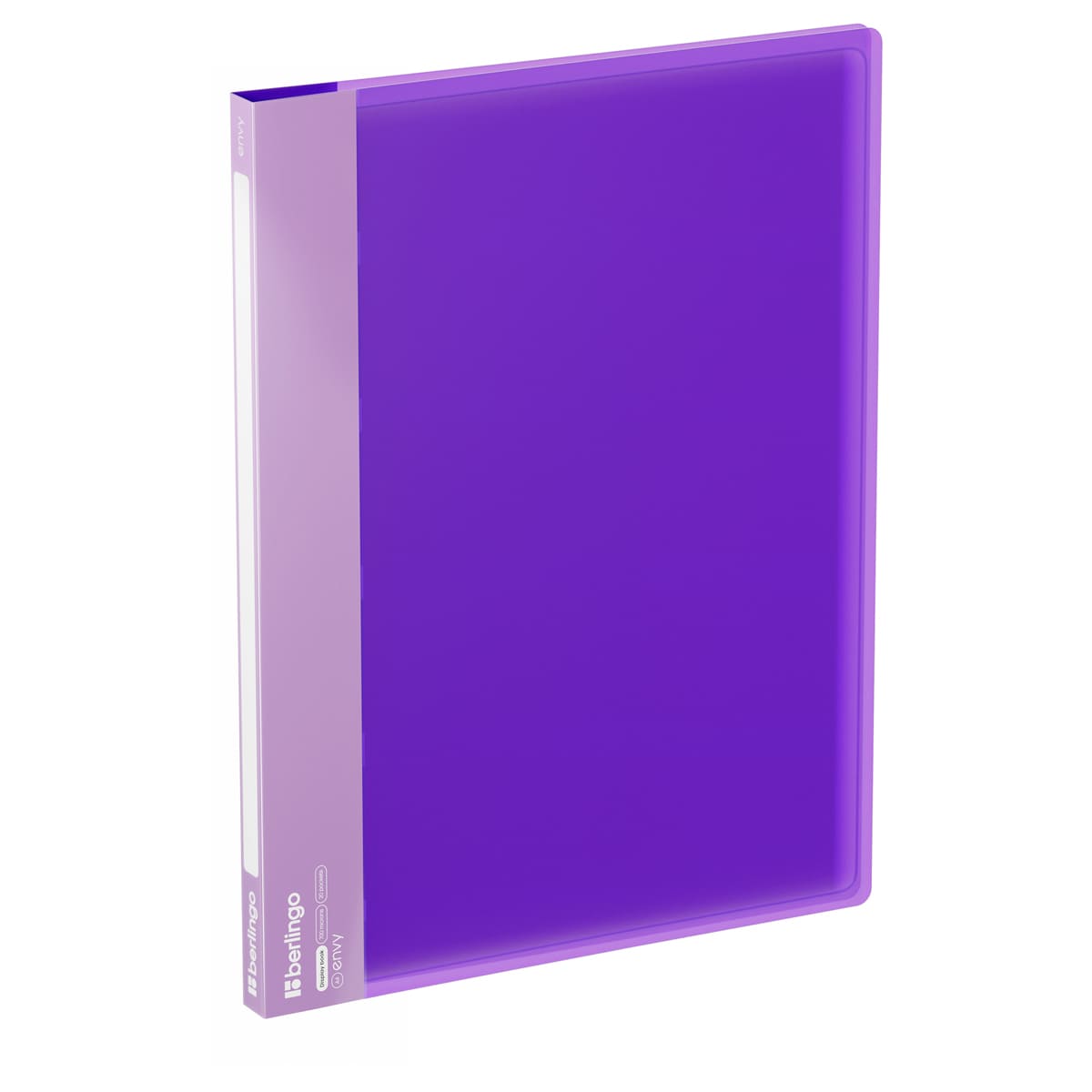 Папка с 20 вкладышами Berlingo "Envy", 17мм, 700мкм, с внутр. карманом, фиолетовая