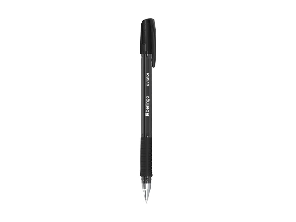 Ручка шариковая Berlingo "Aviator" черная, 0,7мм, грип