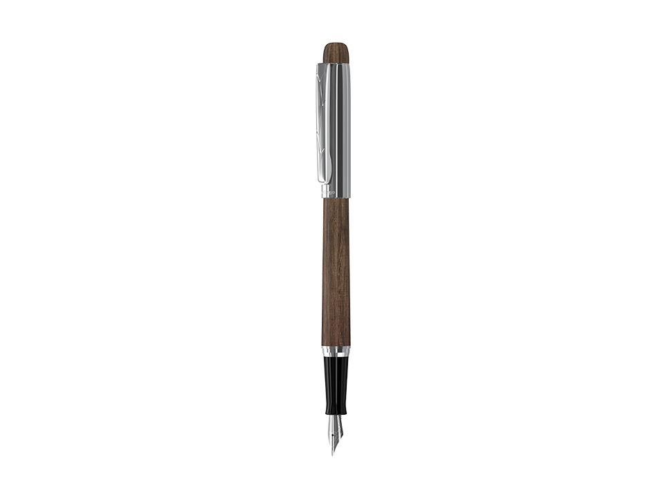Ручка перьевая подарочная Berlingo "Nature" черная, 0,8мм, орех