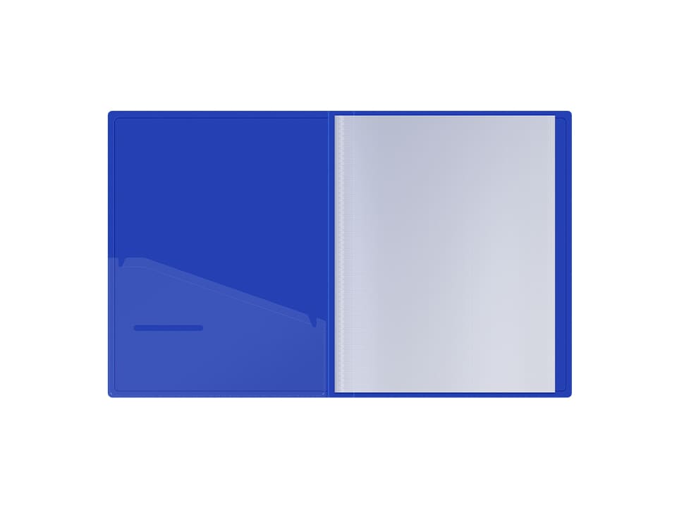 Папка с 80 вкладышами Berlingo "Soft Touch", 35мм, 800мкм, синяя, с внутр. карманом