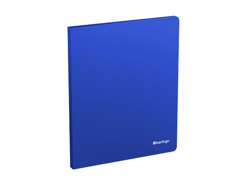 Папка с зажимом Berlingo "Soft Touch", 17мм, 700мкм, синяя, с внутр. карманом