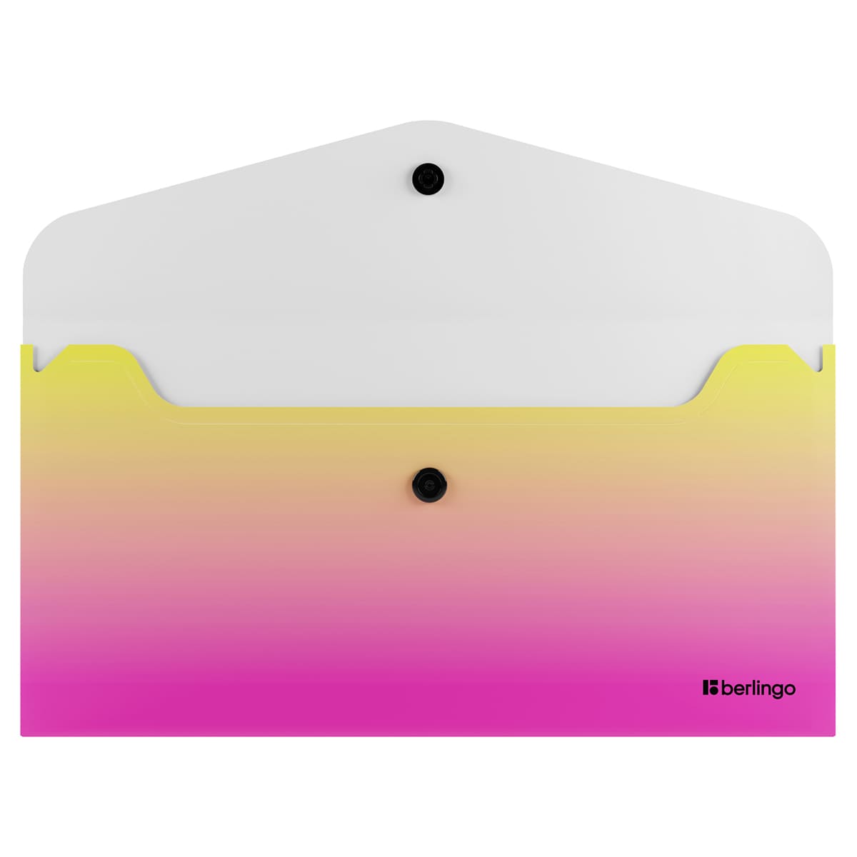 Папка-конверт на кнопке Berlingo "Radiance", Travel size, 180мкм, желтый/розовый градиент