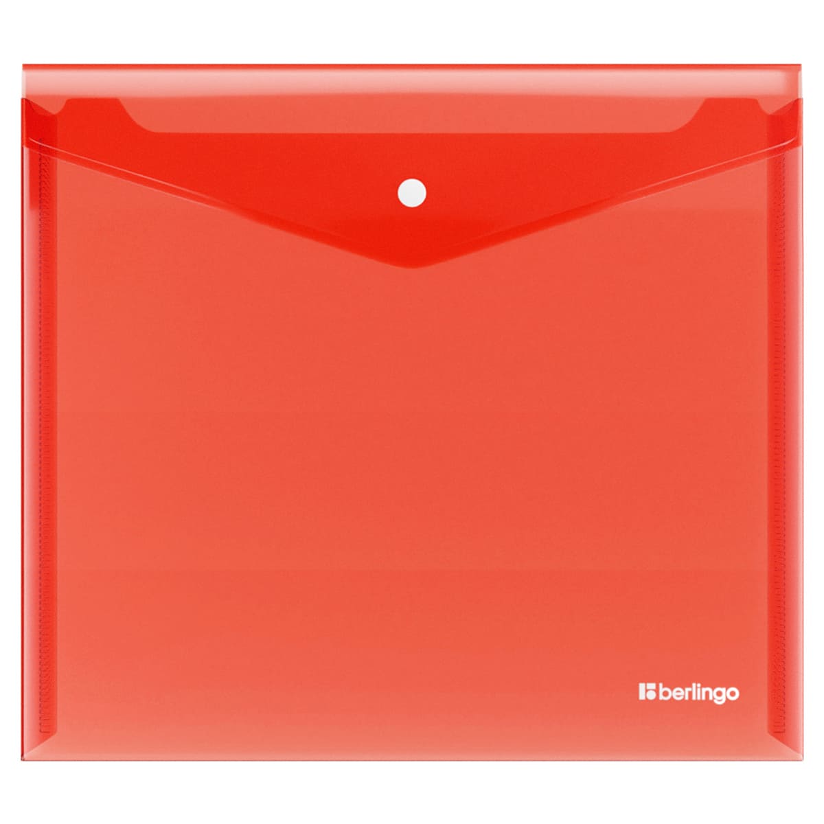 Папка-конверт на кнопке Berlingo "No Secret", А5+, 200мкм, красная