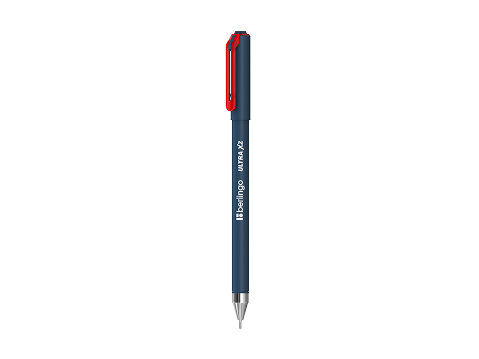 Ручка шариковая Berlingo "Ultra X2" красная, 0,7мм, игольчатый стержень