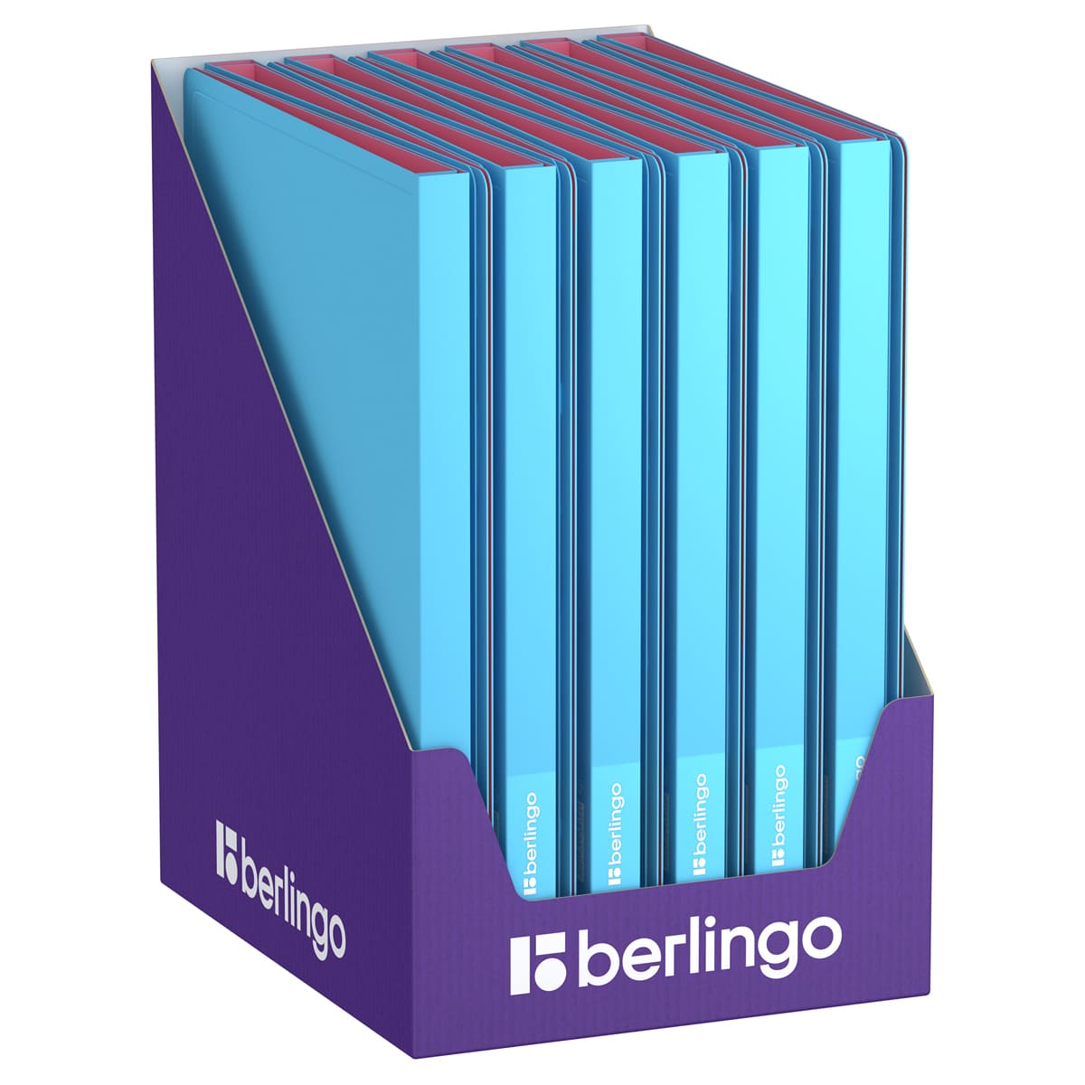 Папка с 30 вкладышами Berlingo "Haze", 17мм, 600мкм, с внутр. карманом, голубая, софт-тач