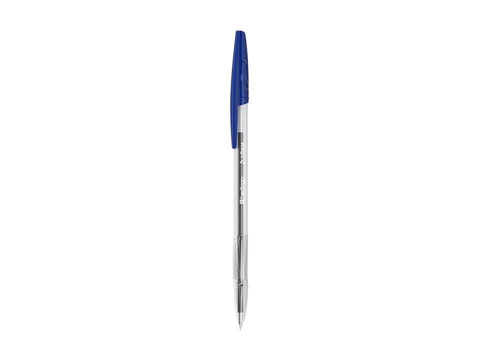 Ручка шариковая Berlingo "Tribase" синяя, 1,0мм, 4шт., пакет с европодвесом