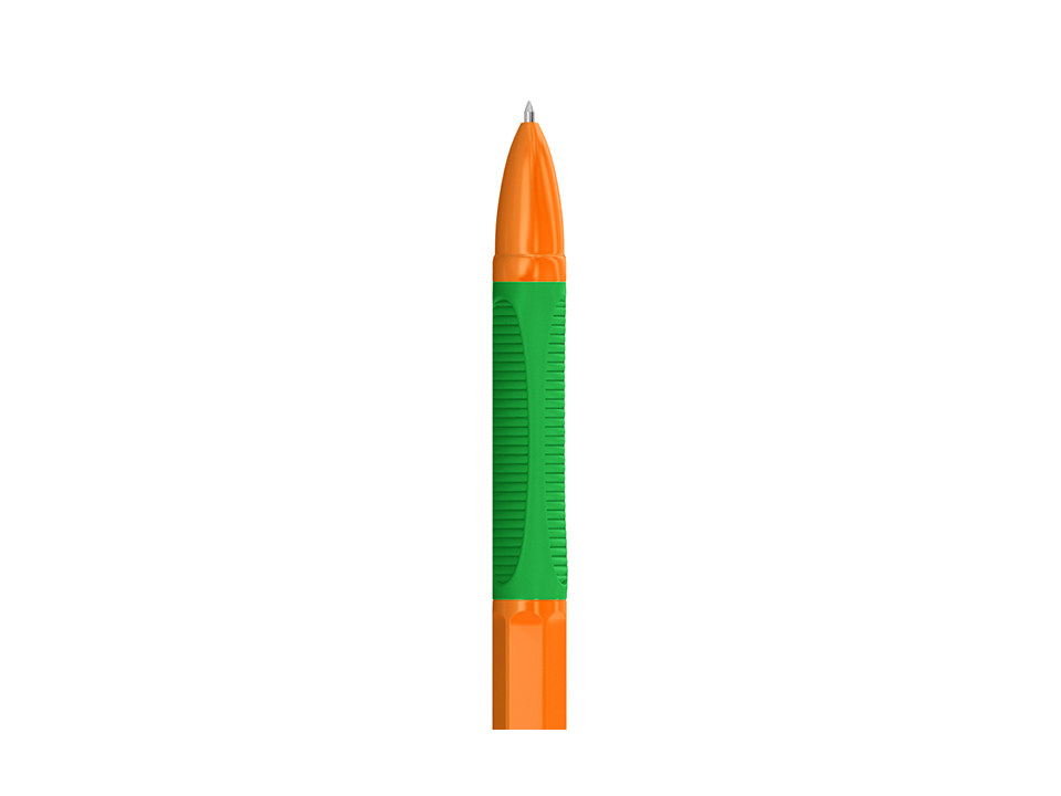 Ручка шариковая Berlingo "Tribase grip orange" зеленая, 0,7мм, грип