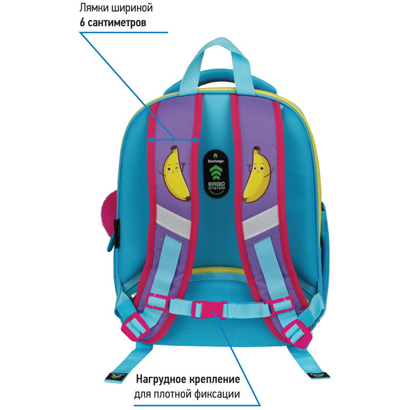 Ранец Berlingo Profi "Bananas" 36*28*14см, 2 отделения, 4 кармана, анатомическая спинка