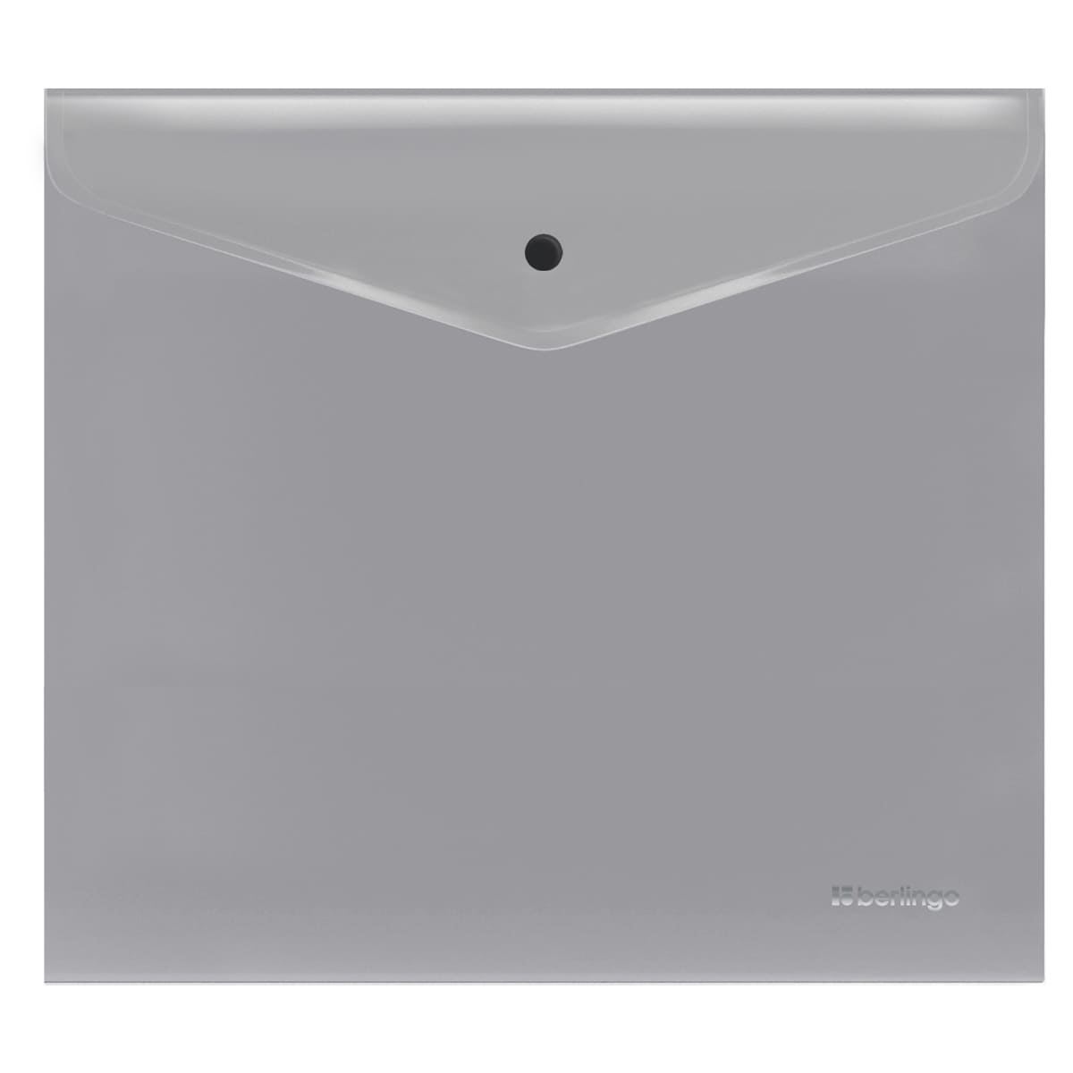 Папка-конверт на кнопке Berlingo "Metallic", А5+, 200мкм, серый металлик