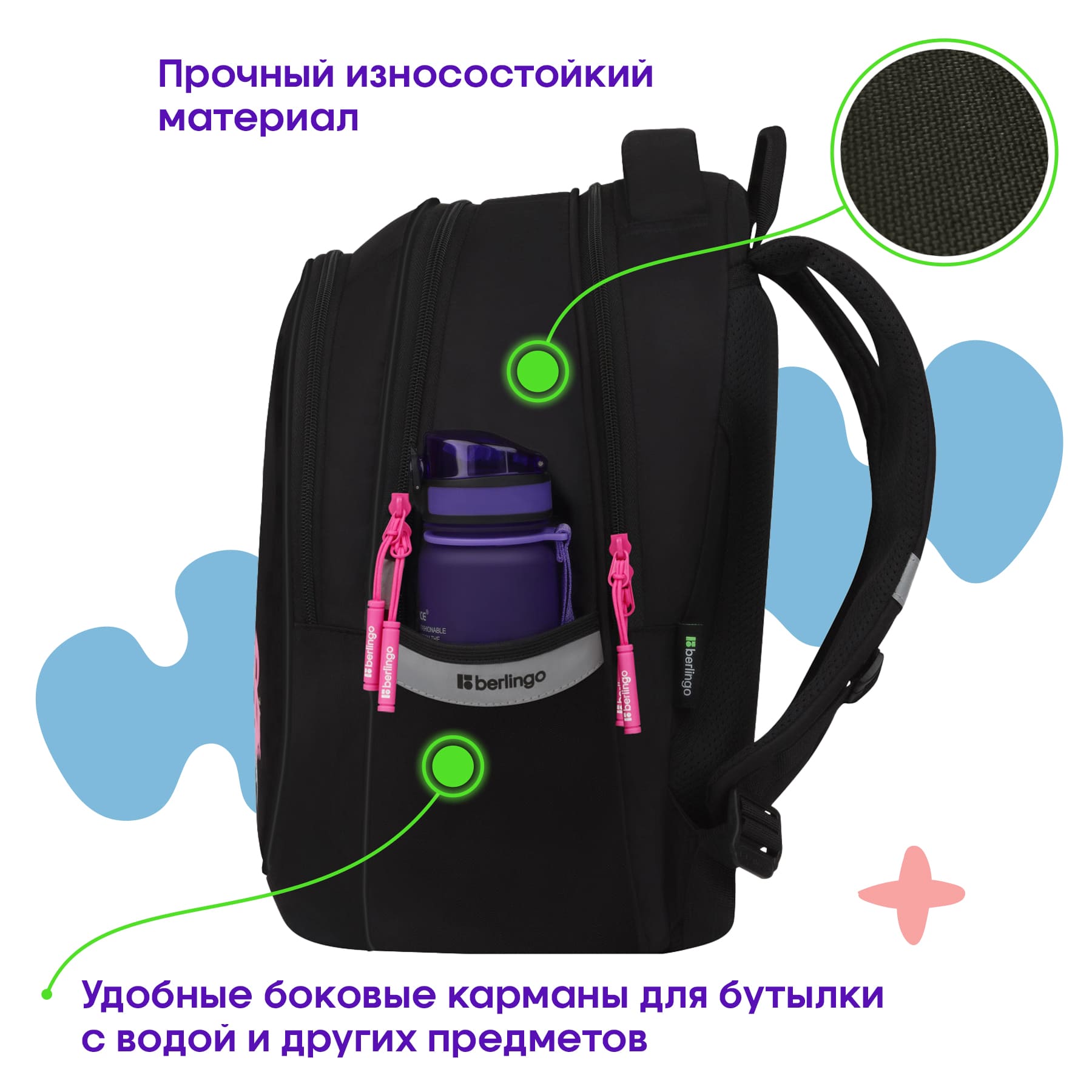 Рюкзак Berlingo Modern "Fashion bear" 38*30*18см, 3 отделения, 2 кармана, эргономичная спинка