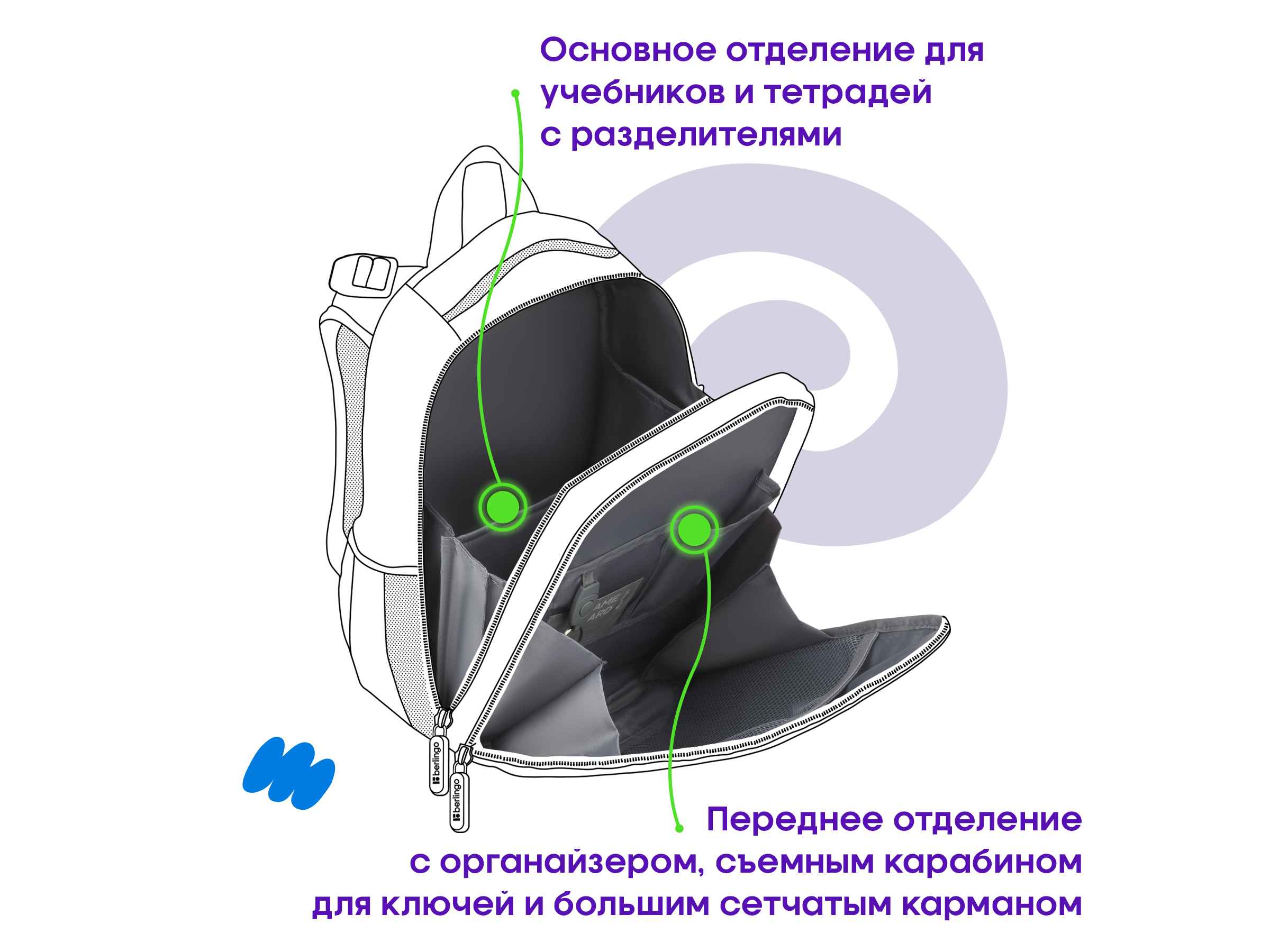 Ранец Berlingo Expert "Game on" 37*28*16см, 2 отделения, 2 кармана, анатомическая спинка