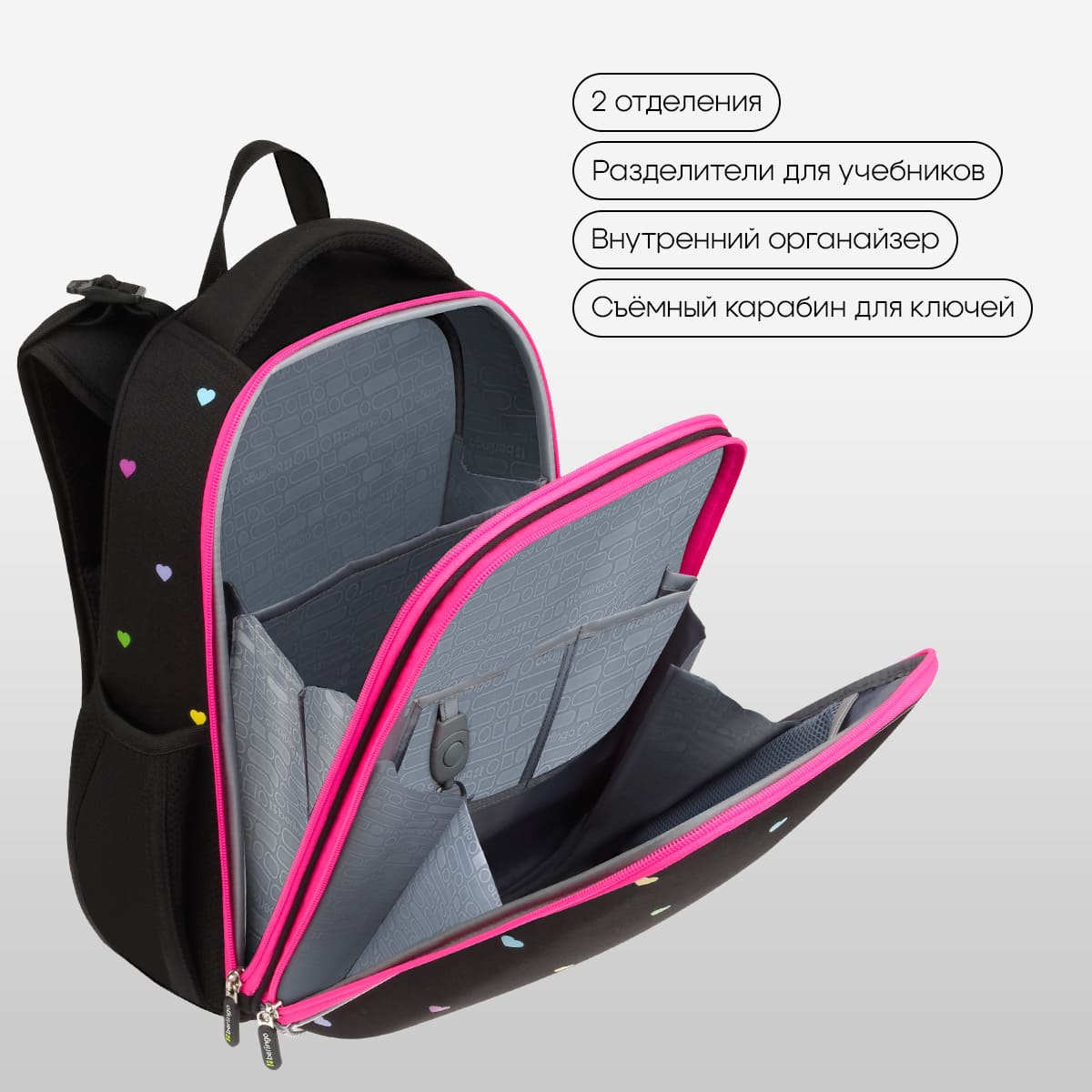 Ранец Berlingo Expert "Love Yourself" 37*28*16см, 2 отделения, 2 кармана, анатомическая спинка