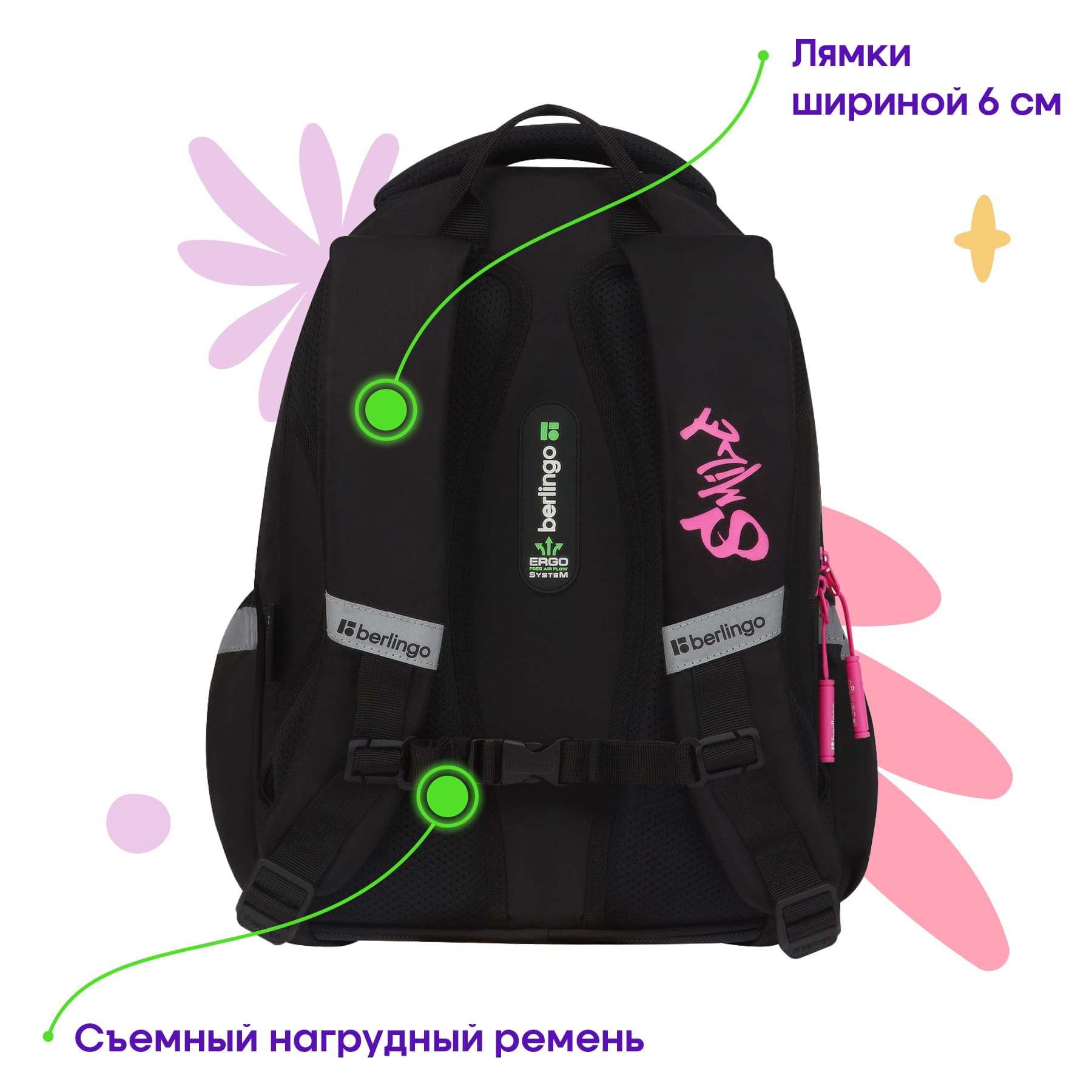 Рюкзак Berlingo Modern "Fashion bear" 38*30*18см, 3 отделения, 2 кармана, эргономичная спинка