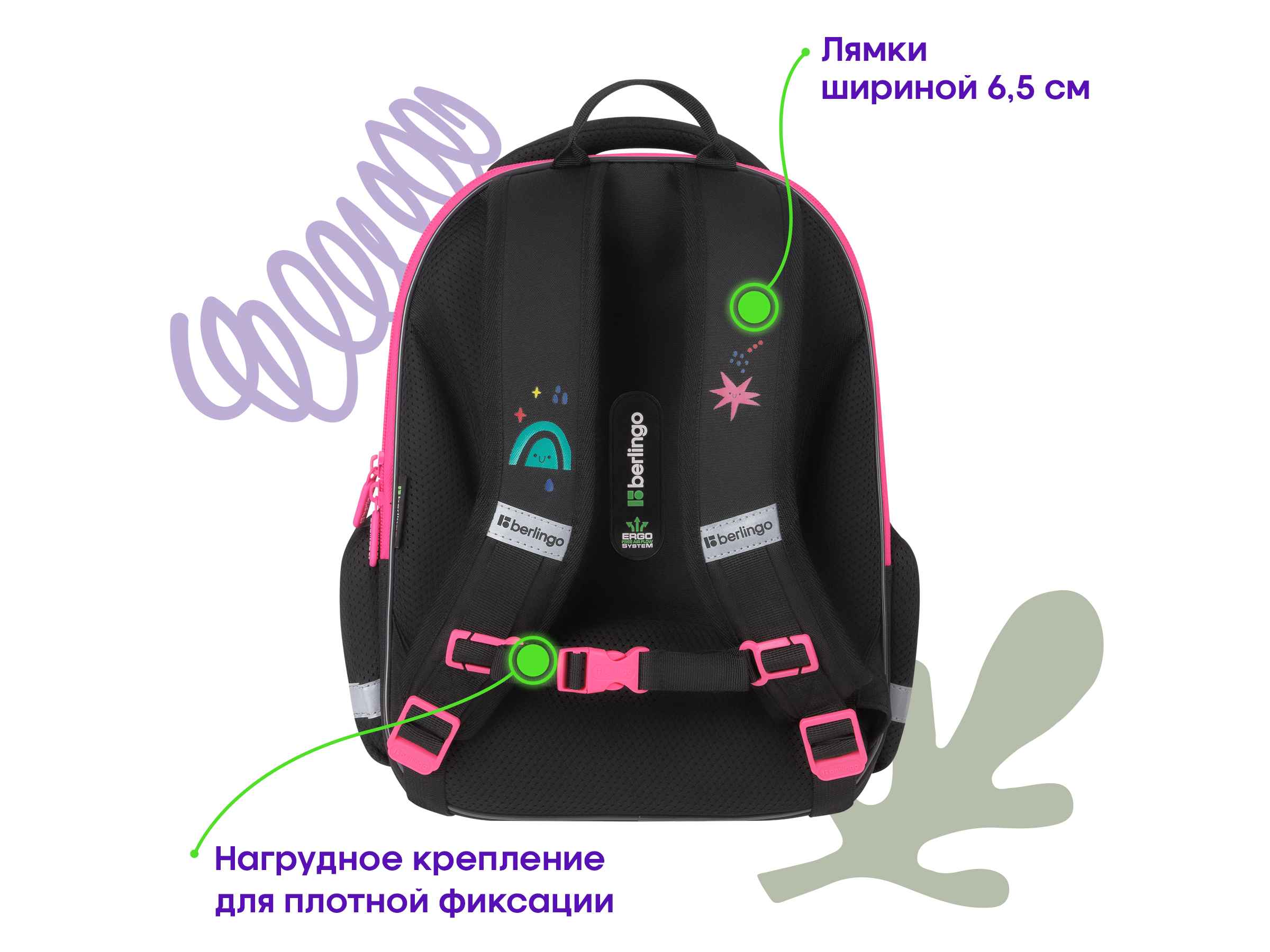 Ранец Berlingo Expert Mini "Funny colors" 36*27*14см, 2 отделения, 2 кармана, анатомическая спинка