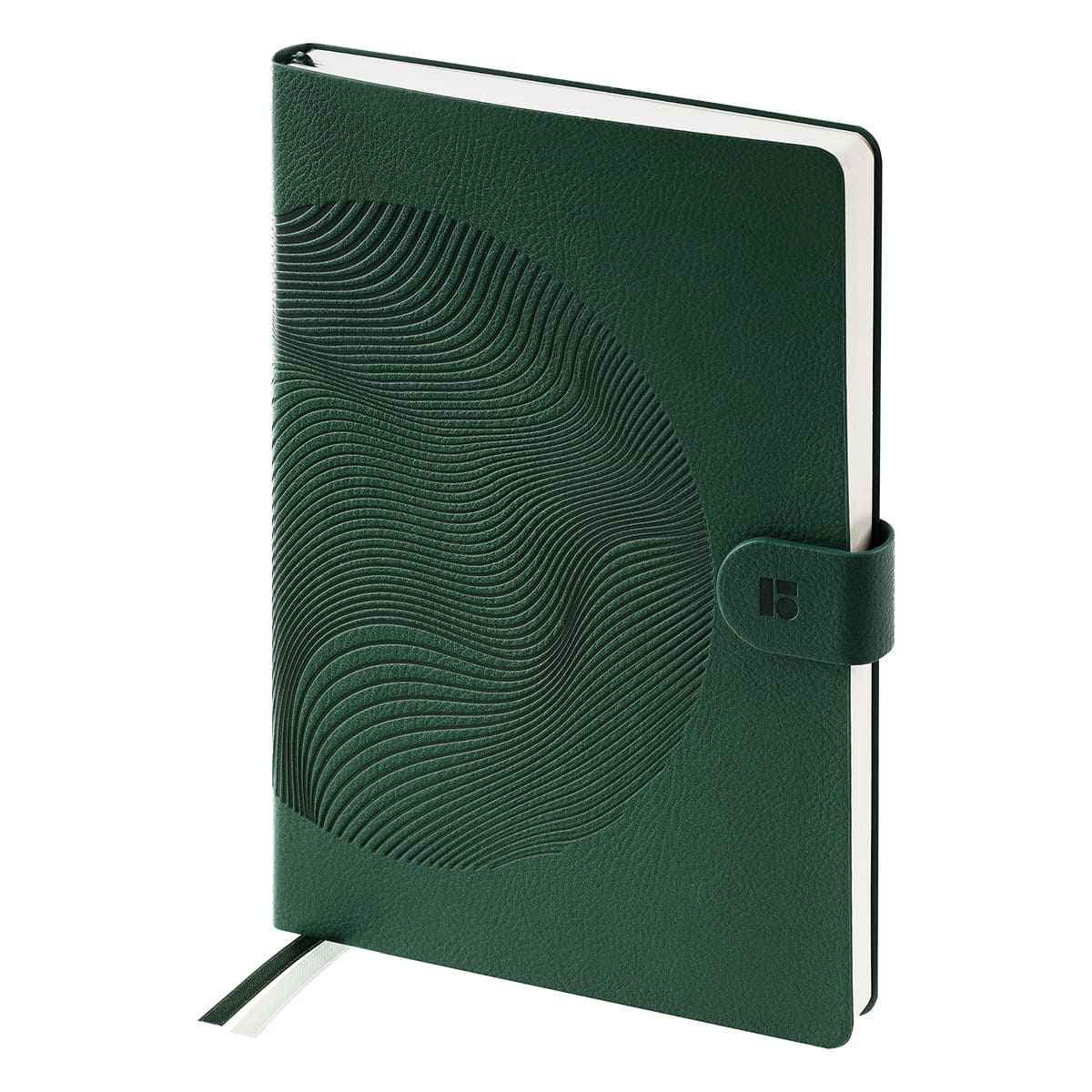 Ежедневник недатированный, А5, 136л., кожзам, Berlingo "Symbol", с магнитной застежкой, зеленый