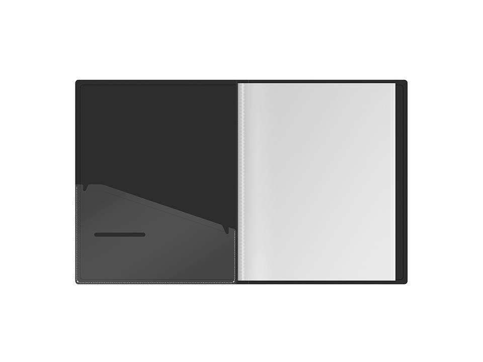 Папка с 30 вкладышами Berlingo "Soft Touch", 17мм, 700мкм, черная, с внутр. карманом