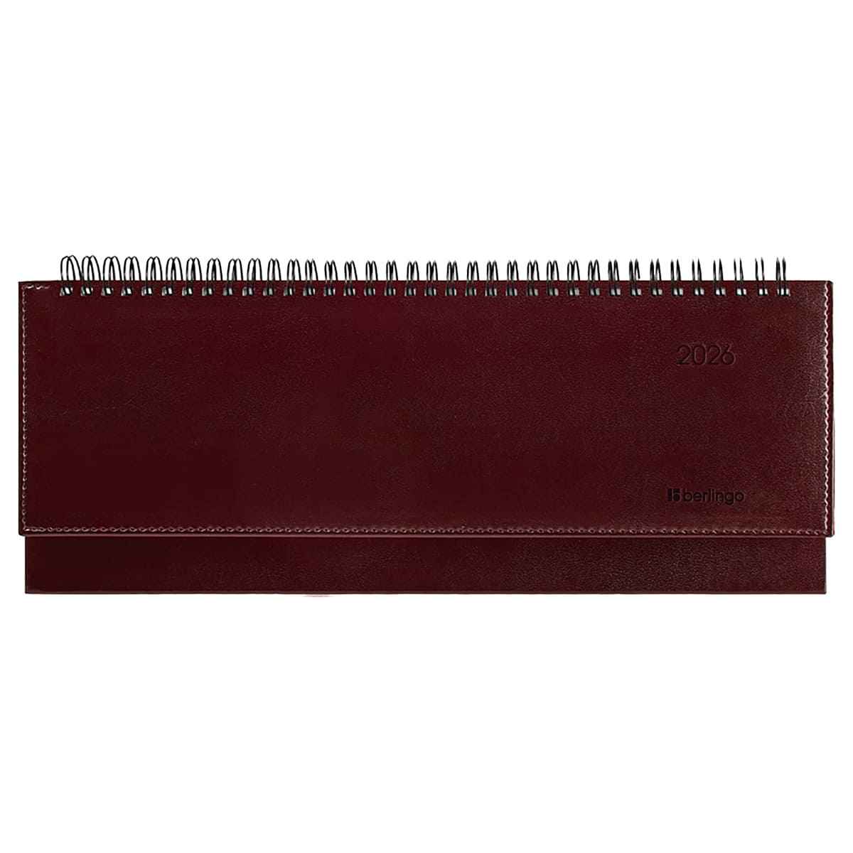 Планинг датированный 2026г., 64л., 330*130мм, кожзам, Berlingo "Silver Pristine", коричневый