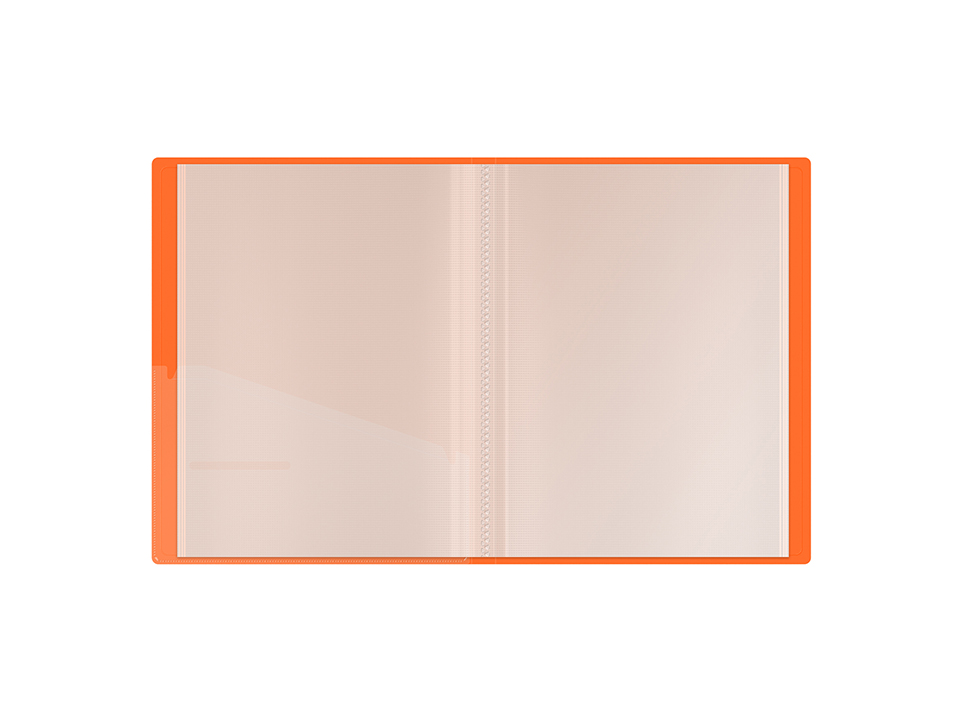 Папка с 40 вкладышами Berlingo "Neon", 24мм, 1000мкм, оранжевый неон, с внутр. карманом