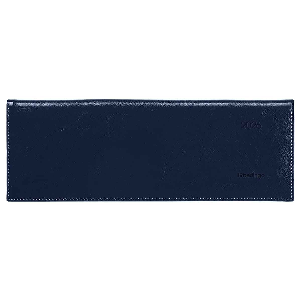 Планинг датированный 2026г., 64л., 330*140мм, кожзам, Berlingo "xGold", синий, зол. Срез
