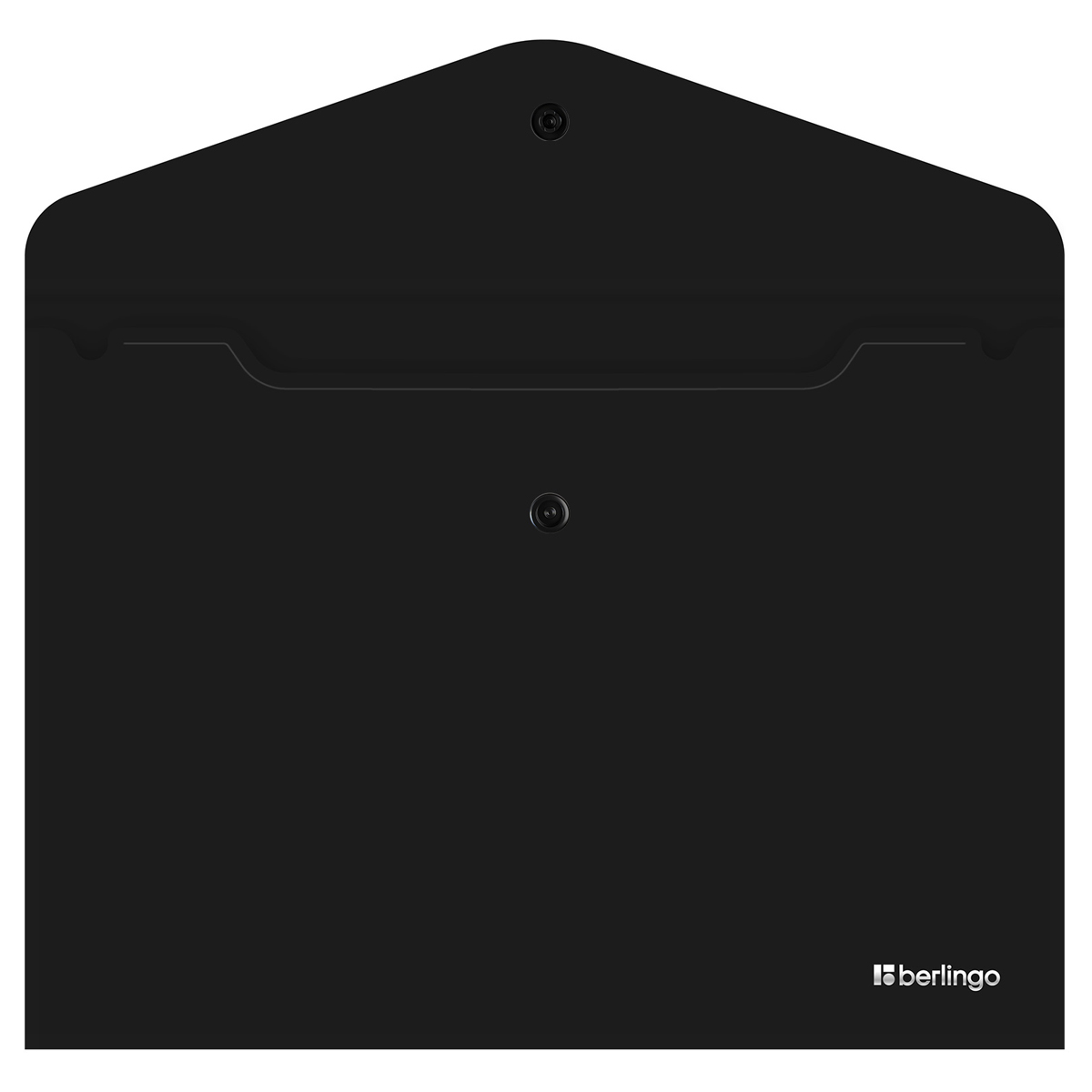 Папка-конверт на кнопке Berlingo "City Style", А4, 200мкм, непрозрачная, черная