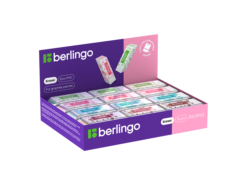 Ластик Berlingo "Aroma", прямоугольный, скошенный, 58*22*20мм