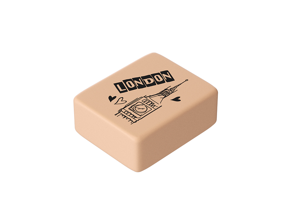 Ластик Berlingo "Capitals", прямоугольный, термопластичная резина, цвета ассорти, 23*19*9мм