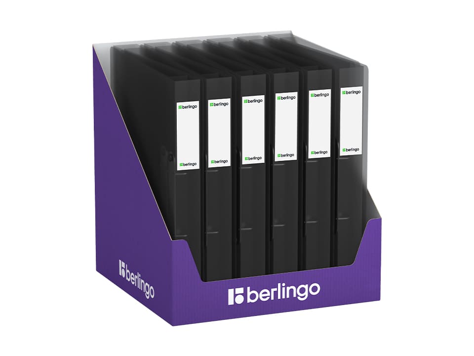 Папка на 2 кольцах Berlingo "No Secret", 40мм, 700мкм, полупрозрачная черная, D-кольца, с внутр. карманом