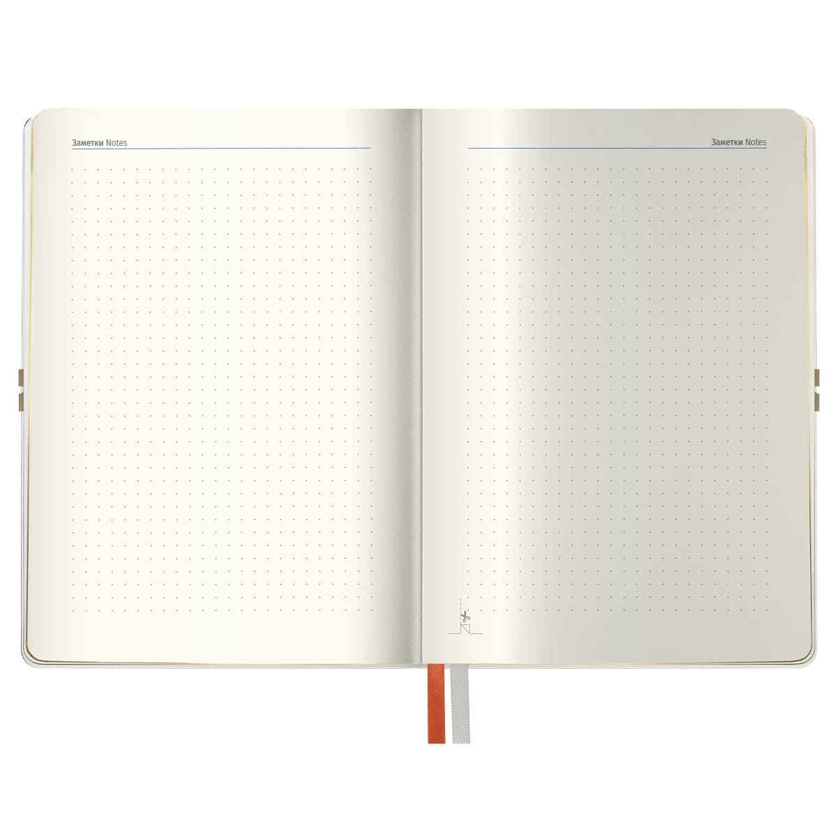 Ежедневник недатированный, А5, 136л., кожзам, Berlingo "Casual Gold", с резинкой, белый, золотой срез