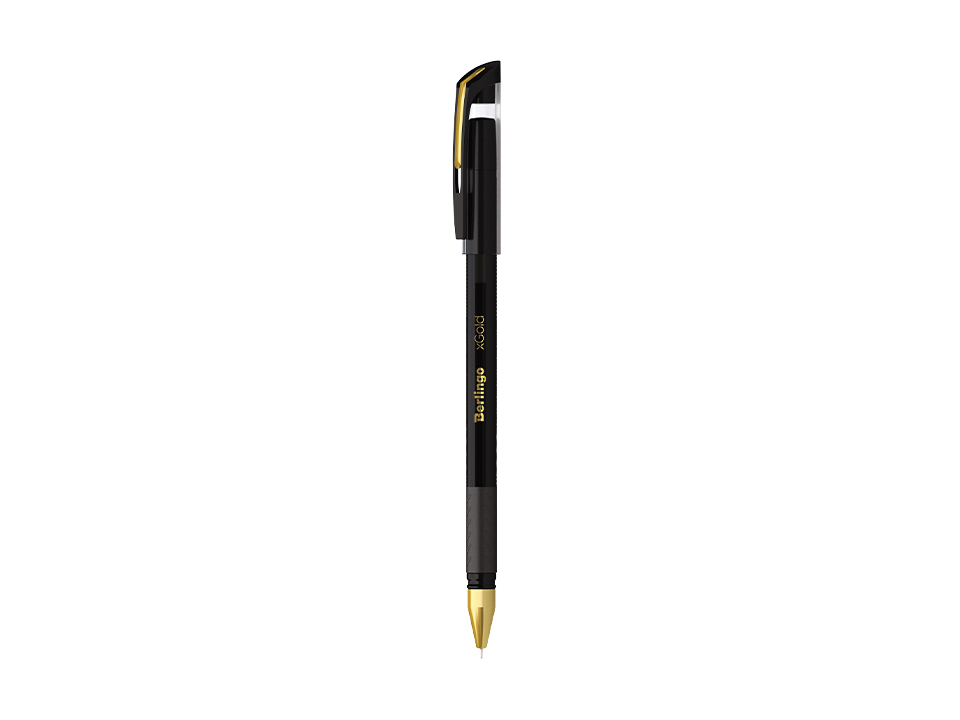 Ручка шариковая Berlingo "xGold" черная, 0,7мм, игольчатый стержень, грип