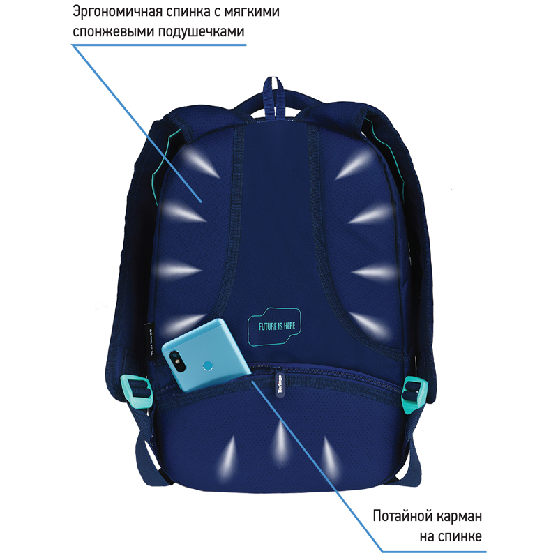 Рюкзак Berlingo inStyle "Future" 41*27*20см, 3 отделения, 1 карман, эргономичная спинка