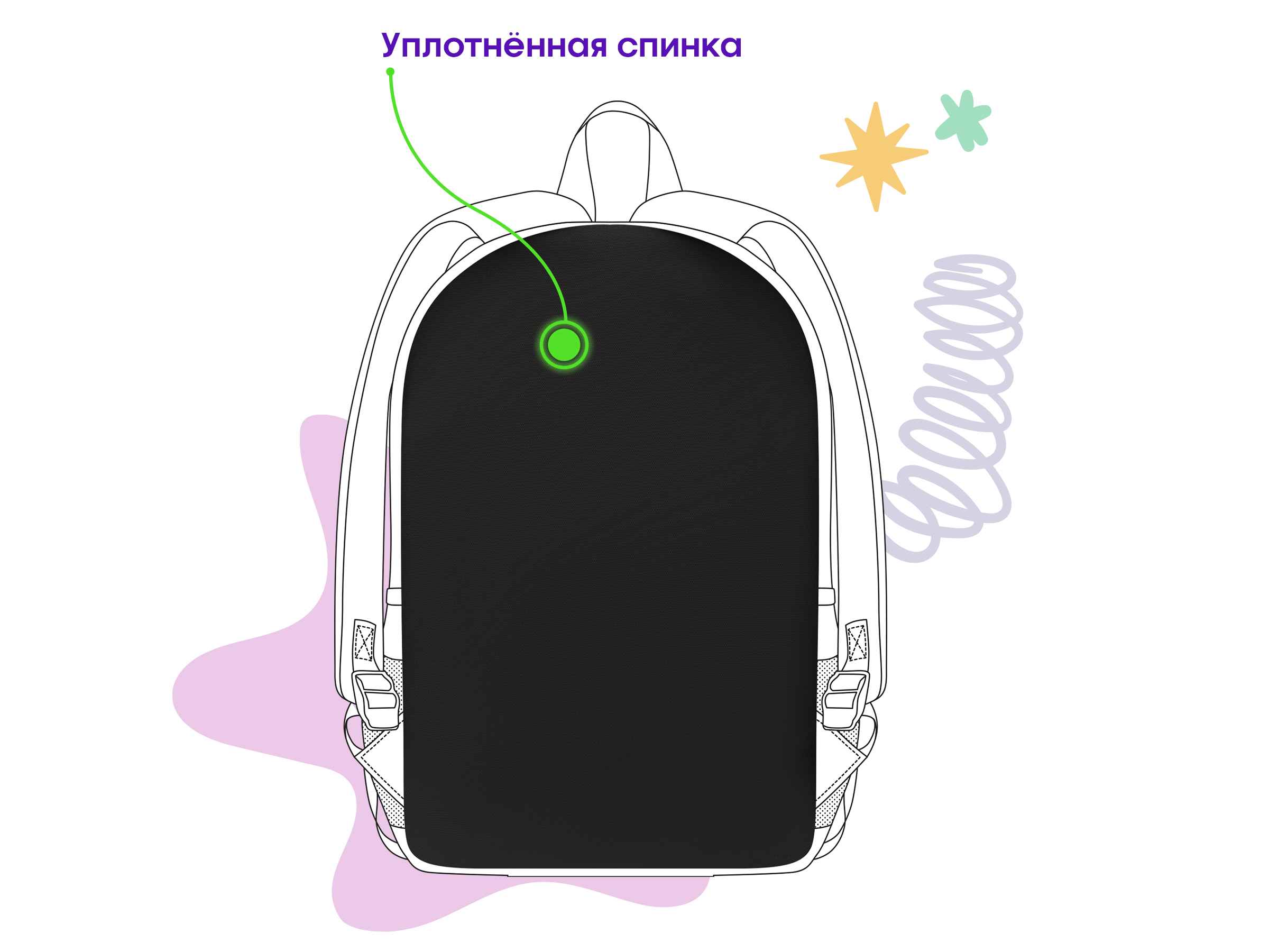 Рюкзак Berlingo "Style" 40,5*28,5*15см, 2 отделения, 5 карманов, уплотненная спинка