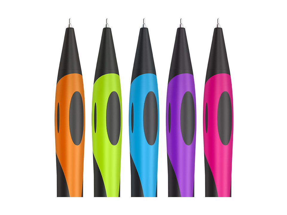 Ручка шариковая автоматическая Berlingo "Color Zone" синяя, 0,7мм, корпус ассорти