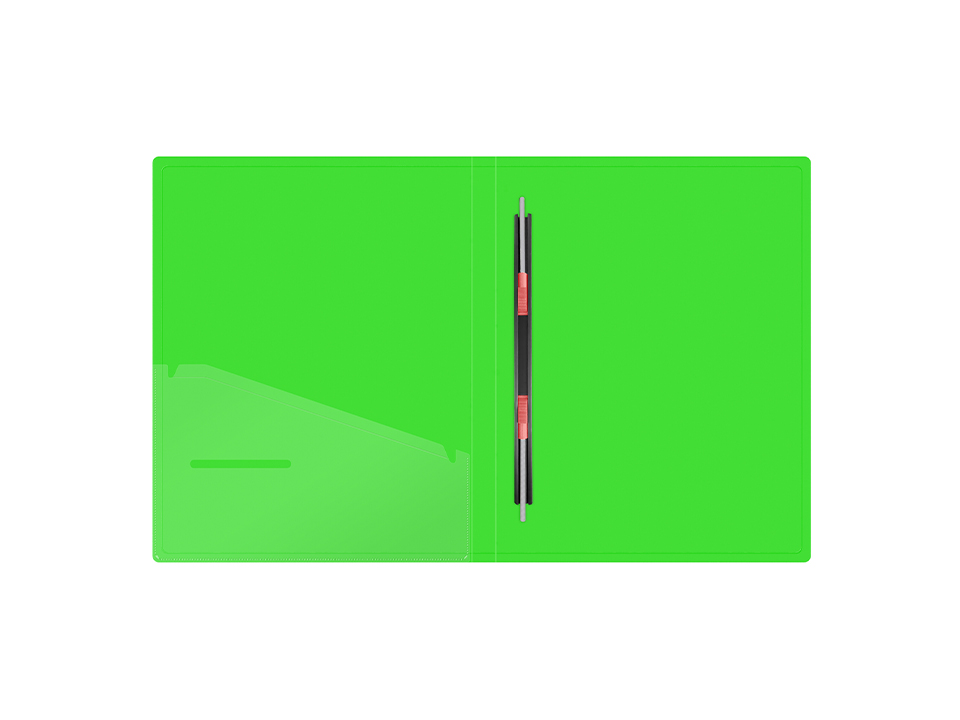 Папка с пружинным скоросшивателем Berlingo "Neon", 17мм, 1000мкм, зеленый неон, с внутр. карманом