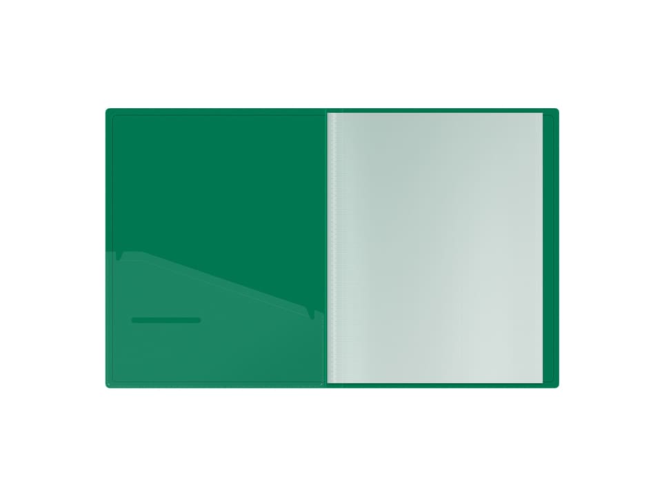 Папка с 40 вкладышами Berlingo "Soft Touch", 25мм, 700мкм, зеленая, с внутр. карманом