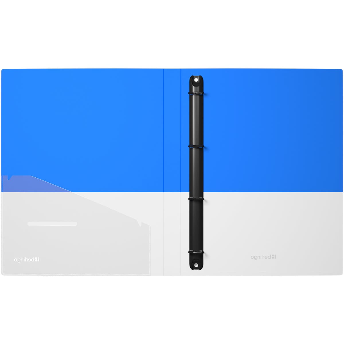 Папка на 4 кольцах Berlingo "Semicolor" А4, 24мм, 700мкм, D-кольца, с внутр. карманом, голубая, софт-тач