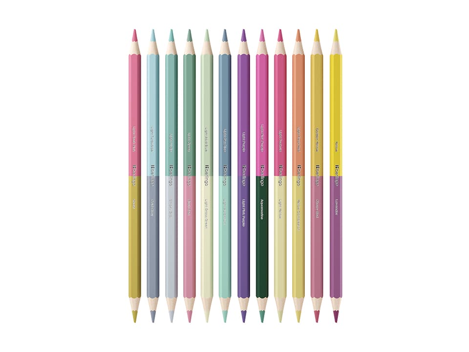 Карандаши цветные пастельные двусторонние Berlingo "SuperSoft. Pastel", 24цв., 12шт., заточен., европодвес