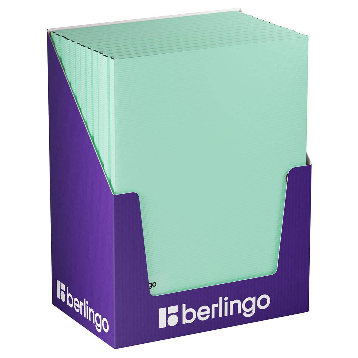 Папка на кнопке Berlingo "Instinct" А4, пластик, 600мкм, мятный