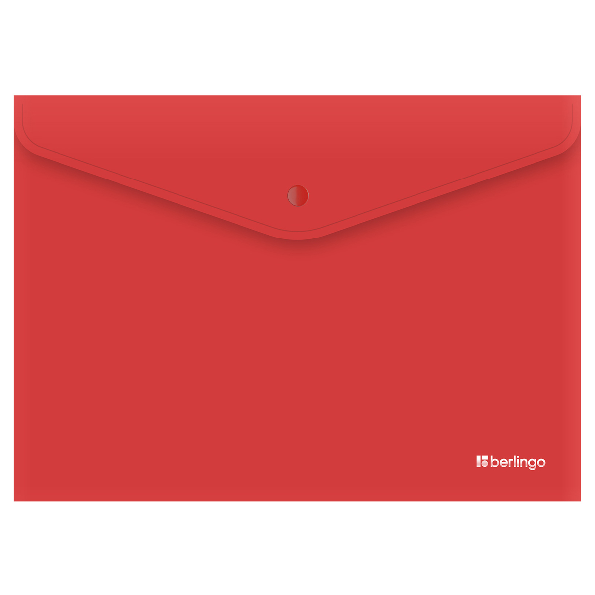 Папка-конверт на кнопке Berlingo "City Style", А4, 200мкм, непрозрачная, красная