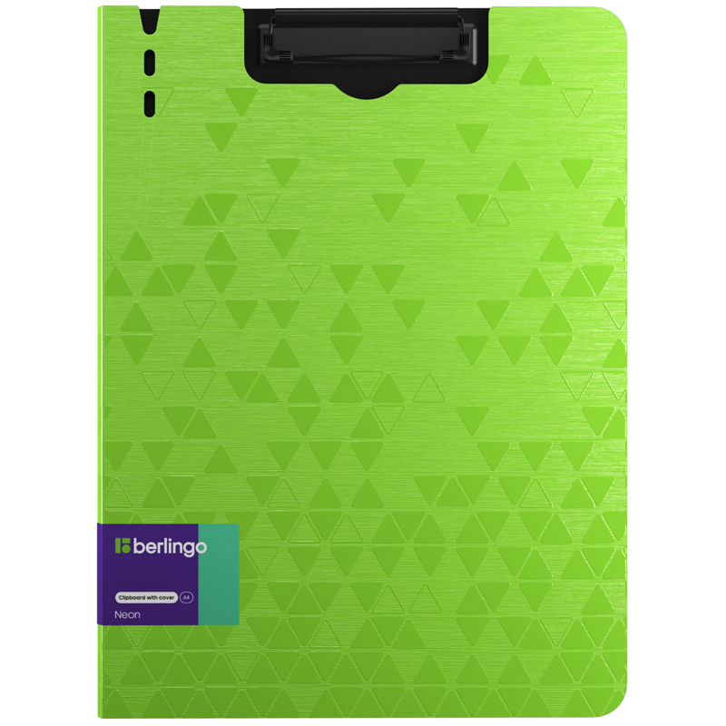 Папка-планшет с зажимом Berlingo "Neon" А4, пластик (полифом), 1800мкм, зеленый неон