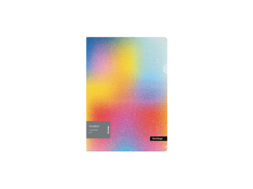 Папка-уголок Berlingo "Gradient", 200мкм, с рисунком, с эффектом блесток, ассорти
