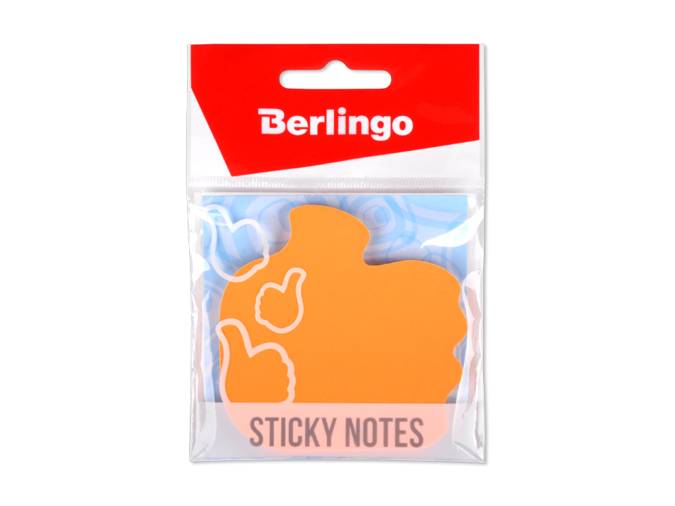 Самоклеящийся блок фигурный Berlingo "OK!" 70*70мм, 50л., оранжевый неон, европодвес