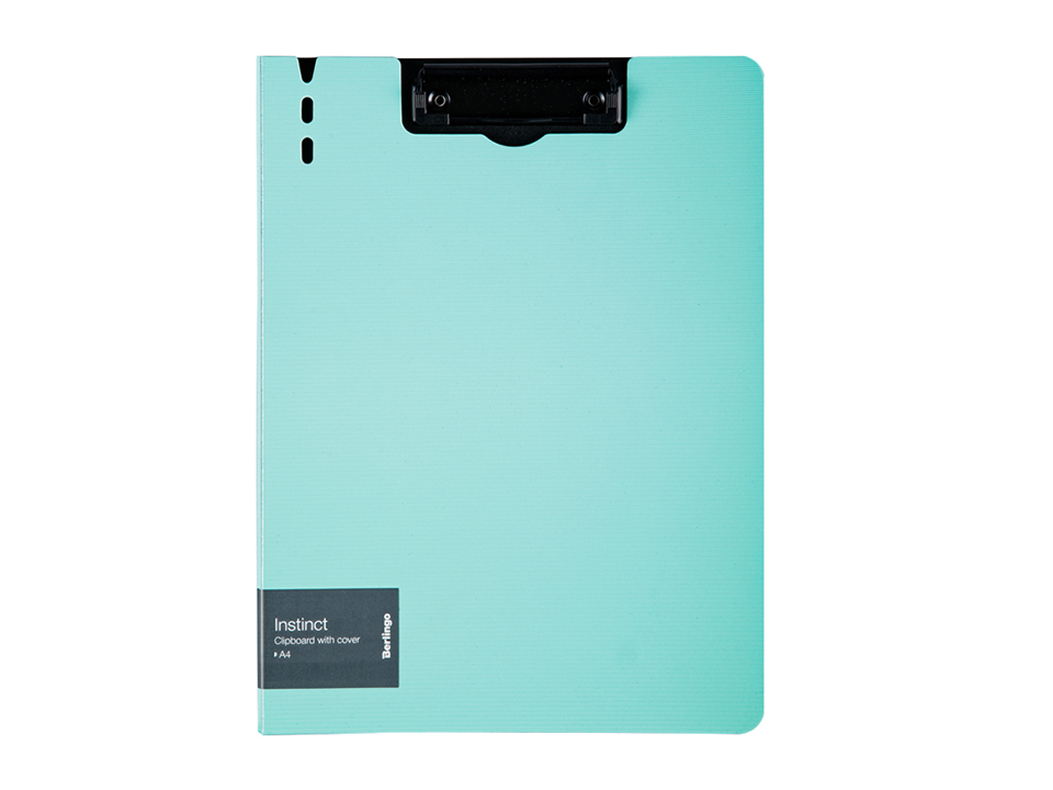 Папка-планшет с зажимом Berlingo "Instinct" А4, пластик (полифом), мятный/черный