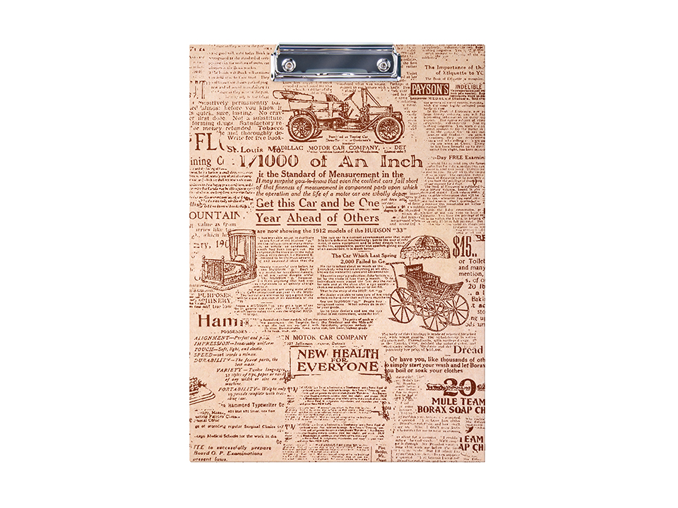 Планшет с зажимом Berlingo "Craft" А4, крафт-бумага, с рисунком, ассорти