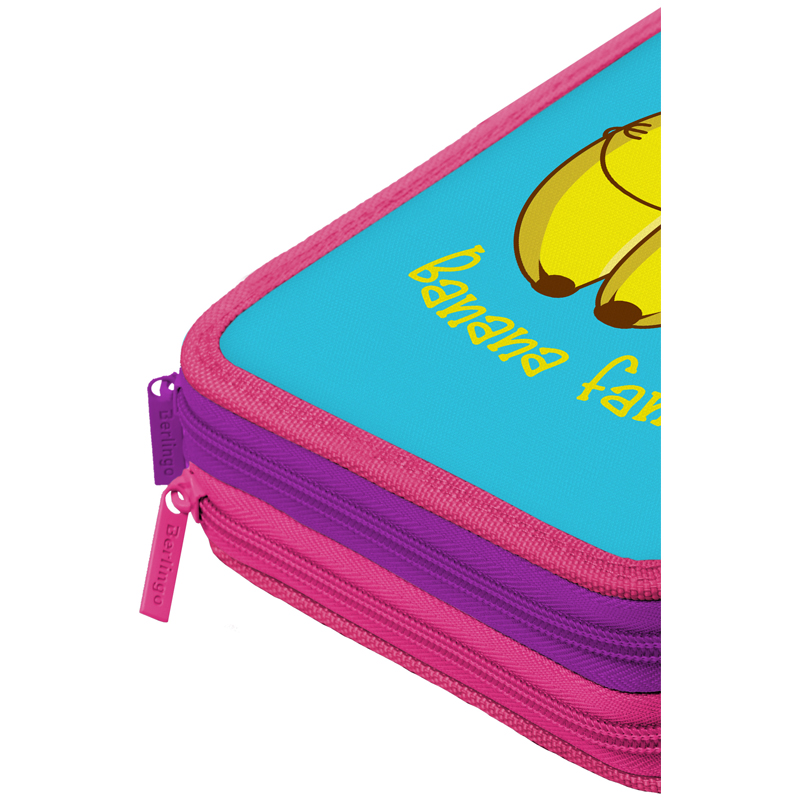 Пенал 2 отделения, 200*140*45 Berlingo "Bananas", полиэстер