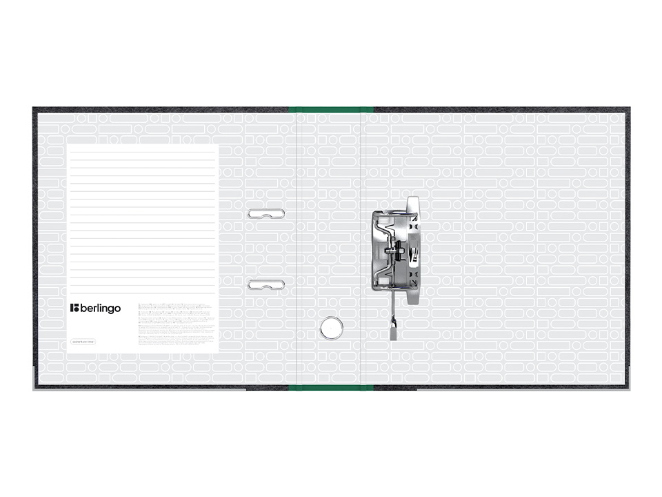 Папка-регистратор Berlingo "Hyper", 80мм, мрамор, с карм. на корешке, нижний метал. кант, зеленая