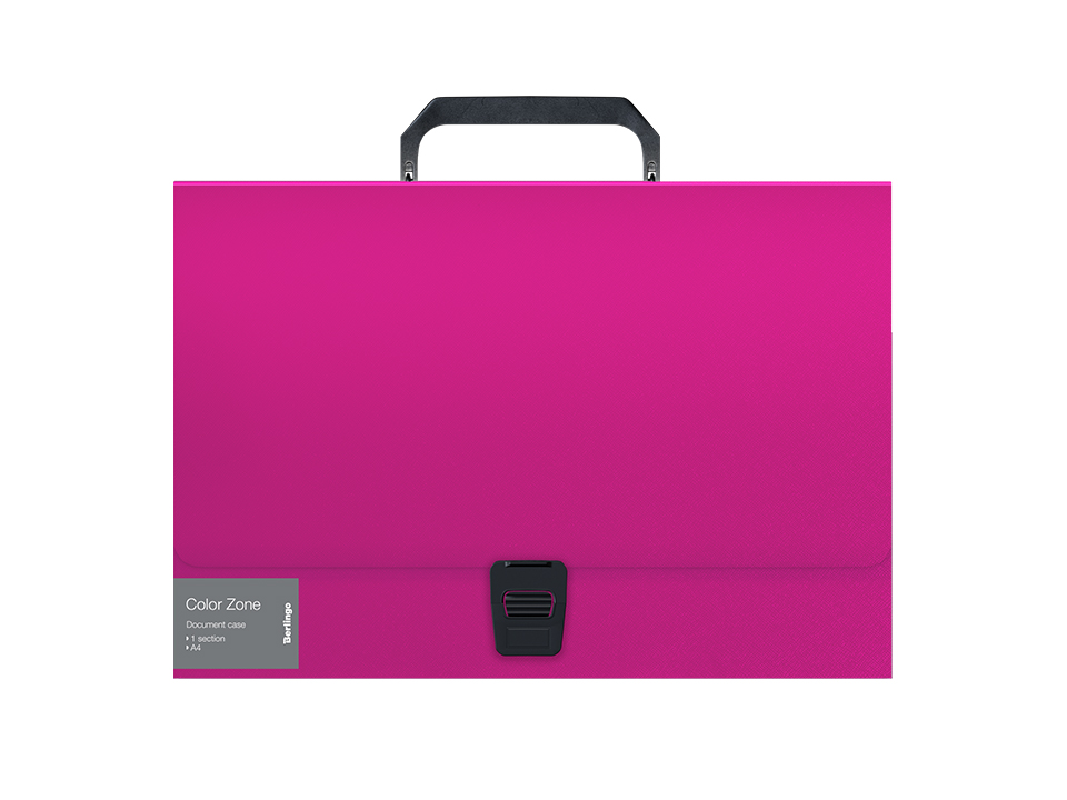 Папка-портфель 1 отделение Berlingo "Color Zone" А4, 330*230*35мм, 1000мкм, розовая