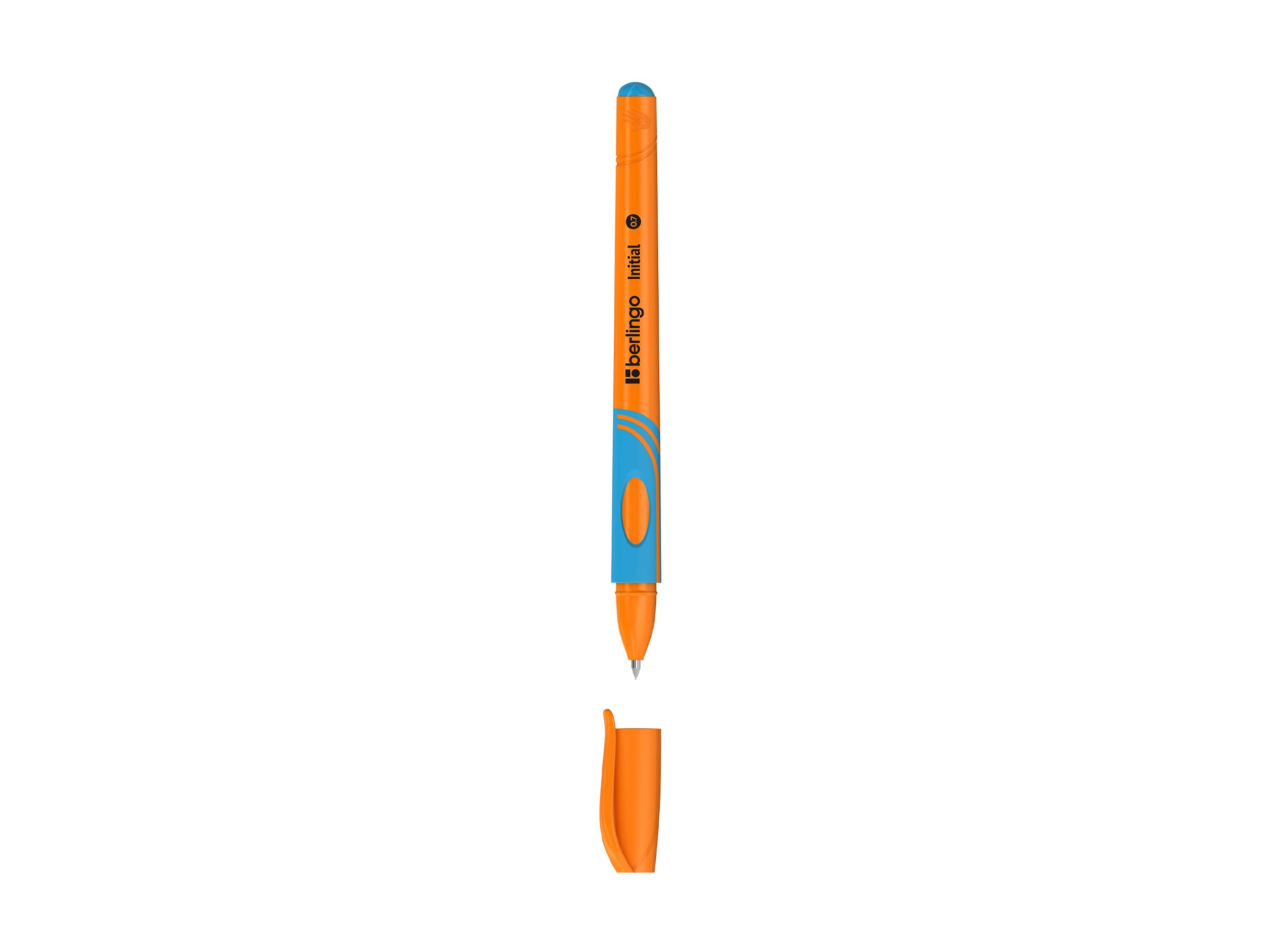 Ручка шариковая Berlingo "Initial", для правшей, светло-синяя, 0,7мм